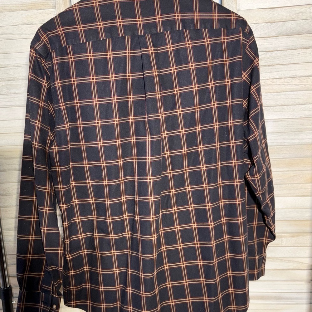 EUC Brooks Brothers Black and Orange Checkered Shirt - Picture 3 of 3
